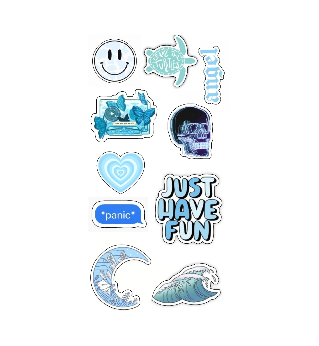 Blue Themed Stickers